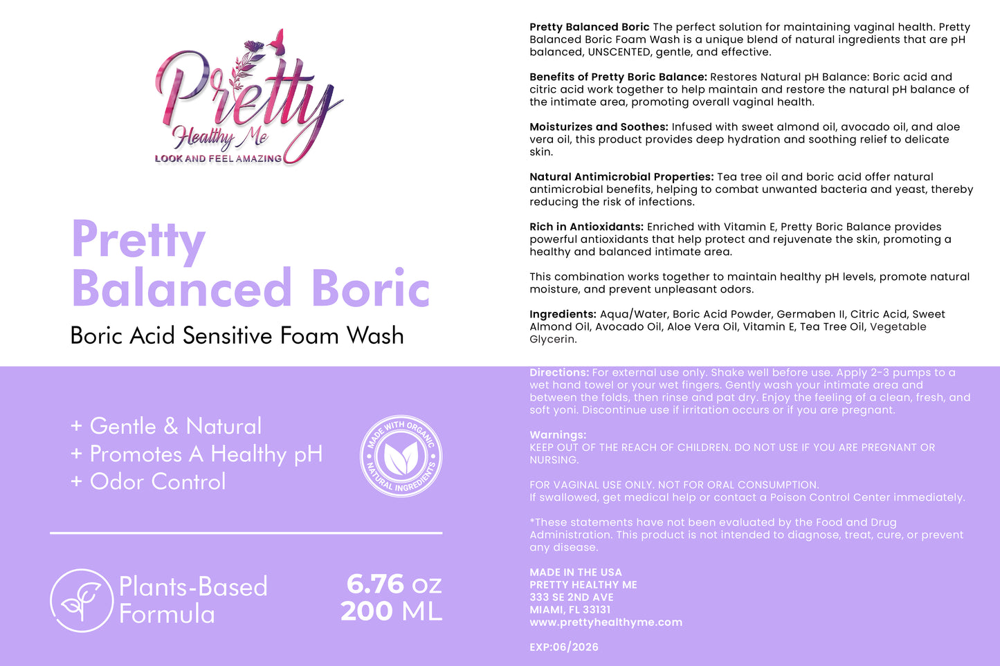 90-Day Supply Bundle: Boric Acid Suppositories and Natural Foam Vaginal Wash