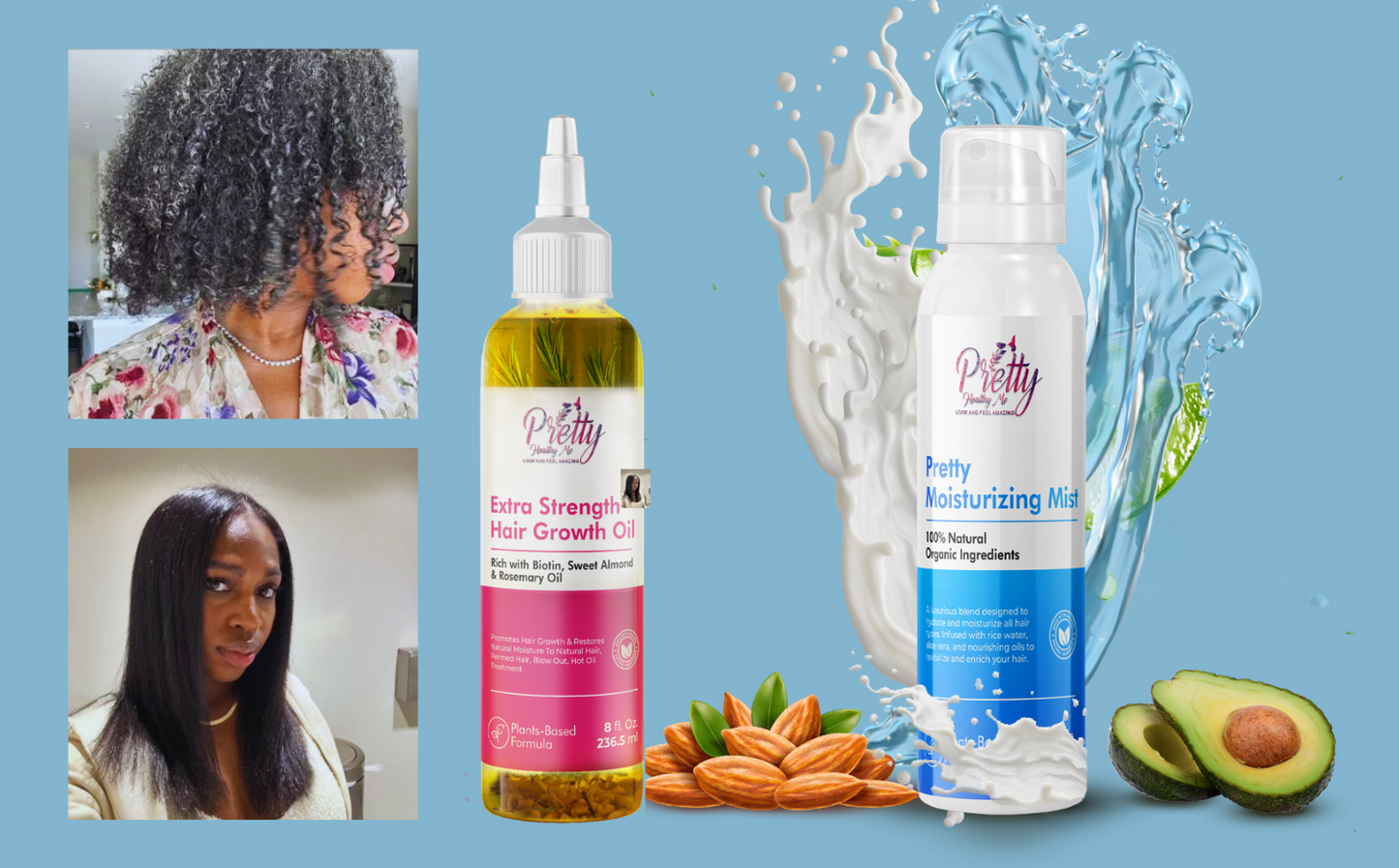 Extra Strength Hair Growth Oil & Moisturizing Hair Mist Bundle