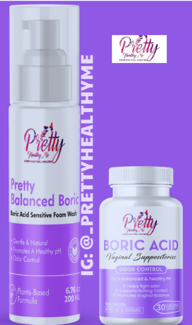 90-Day Supply Bundle: Boric Acid Suppositories and Natural Foam Vaginal Wash